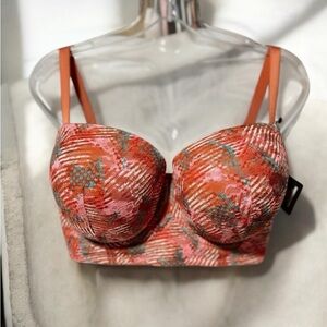 Body Frosting Women's Padded Lace Floral Patterned Brassiere 38C